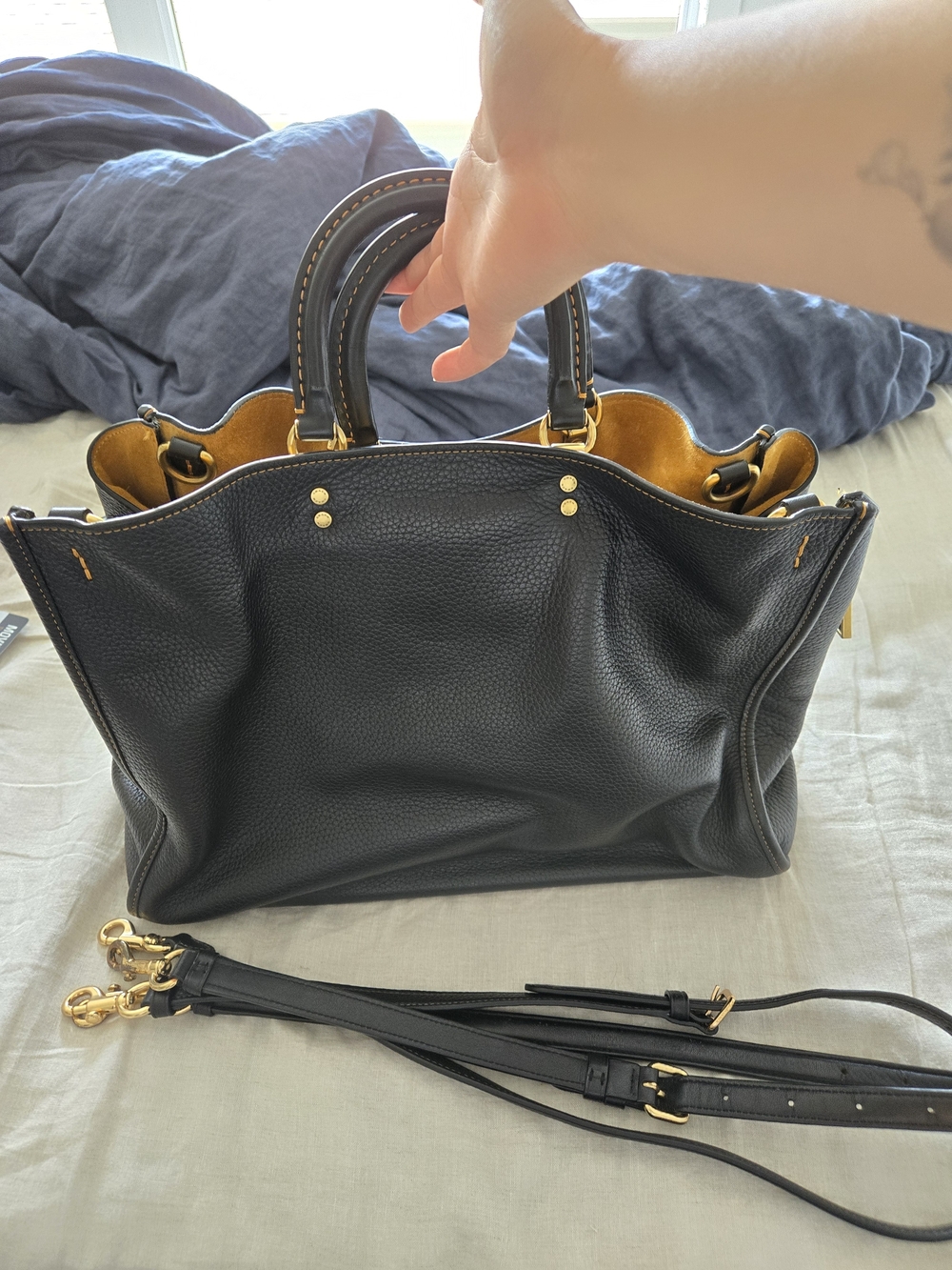 *RETIRED* Coach Rogue 39 Pebbled Leather Black - Picture 2 of 8